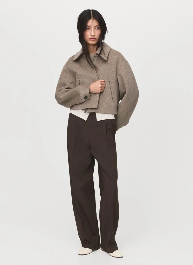 MANGO Wool bomber jacket