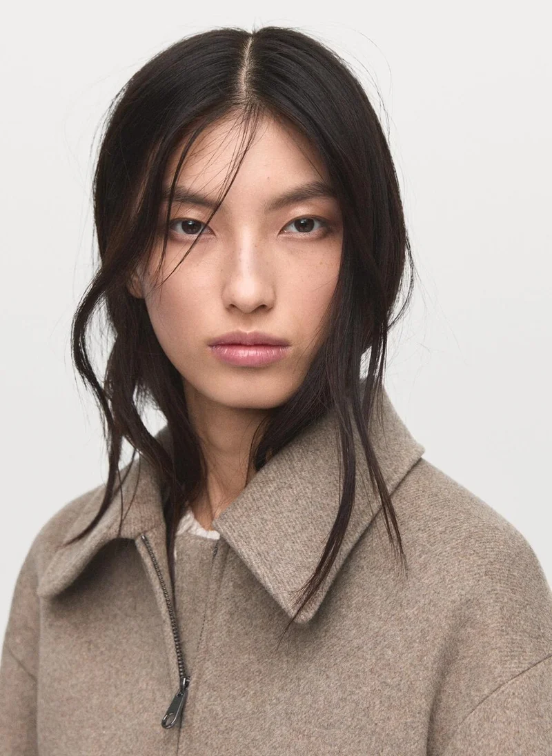 MANGO Wool bomber jacket