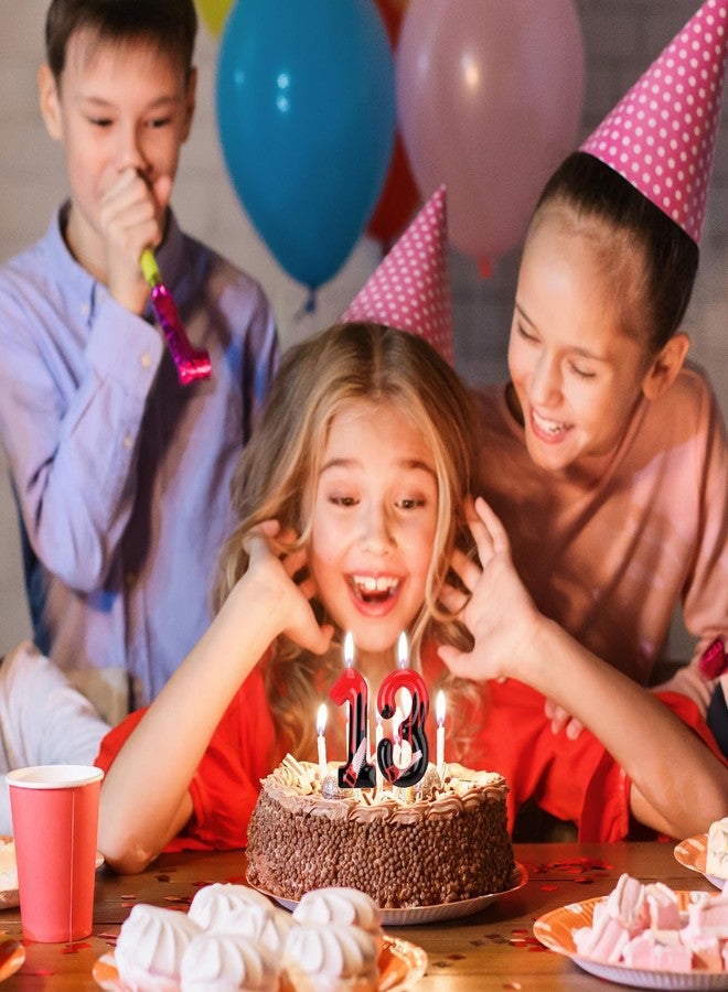 فوتيكت شمعة فوتكت ذات الرقم النازف، شمعة عيد ميلاد هالوين، زينة كعكة عيد ميلاد مرعبة لتزيين حفلات الهالوين ذات الطابع القوطي المرعب (قطعتان، الرقم 13) - Image 4