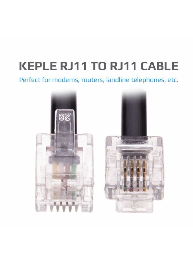 Keple 3m RJ11 Cable ADSL Extension Lead Phone Cord Telephone Plug High Speed BT Internet Broadband Male to Male Router and Modem to RJ11 Phone Socket, Microfilter, Landline Wire (Black) - Image 4