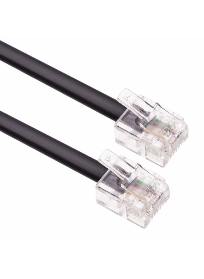 Keple 3m RJ11 Cable ADSL Extension Lead Phone Cord Telephone Plug High Speed BT Internet Broadband Male to Male Router and Modem to RJ11 Phone Socket, Microfilter, Landline Wire (Black) - Image 1