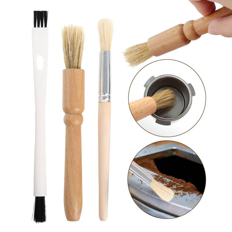 Coffee Brush Cleaning Brush Wooden Handle Brush Coffee Cloth Powder Needle Cleaning Soft Brush Nylon Brush Coffee Powder Brush - Image 3