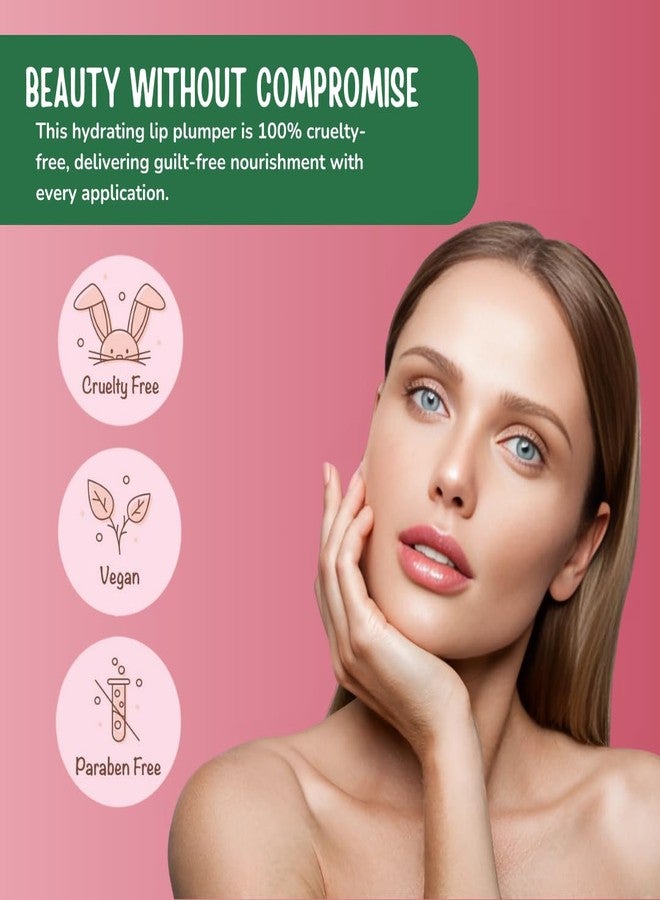 Rude مجموعة RUDE Cosmetics لملء الشفاه بالتوت، لامع شفاه ممتلئ للنساء، لامع شفاه مرطب لطيف مع حمض الهيالورونيك، زبدة الشيا، فيتامين E ومستخلص الفلفل الحار، نباتي، سكر وردي وشفاف - Image 2