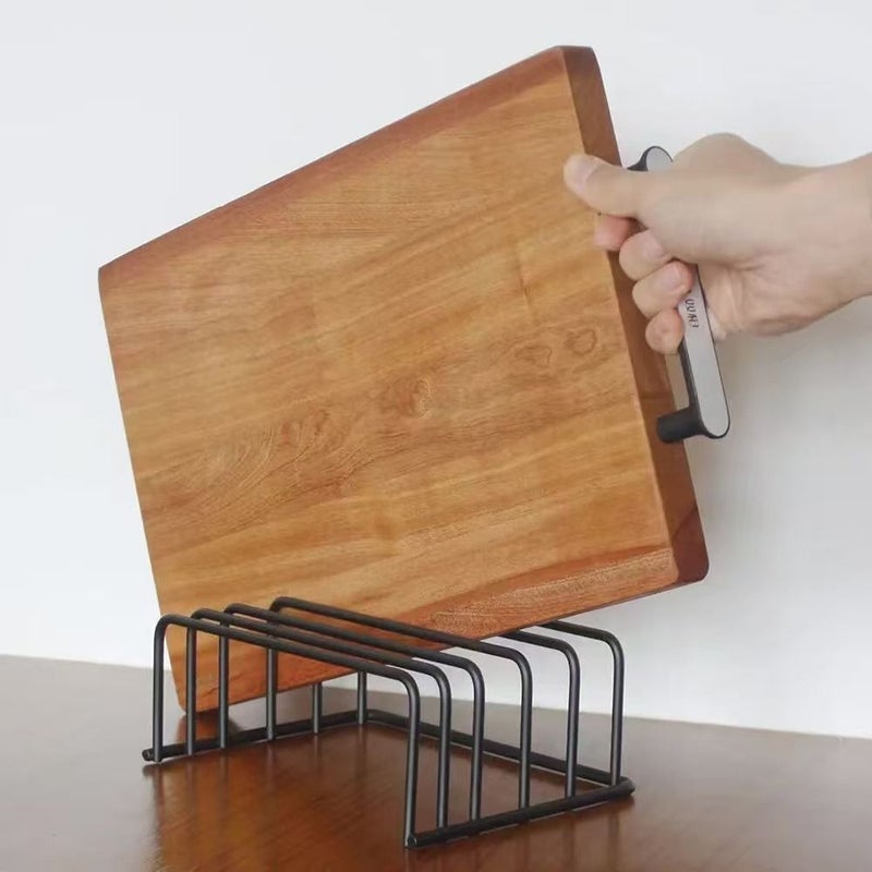 5 Tier Carbon Steel Cutting Board Rack Kitchen Pot Lid Storage Rack Floor Standing Freestanding 5 Layer Holder - Image 1