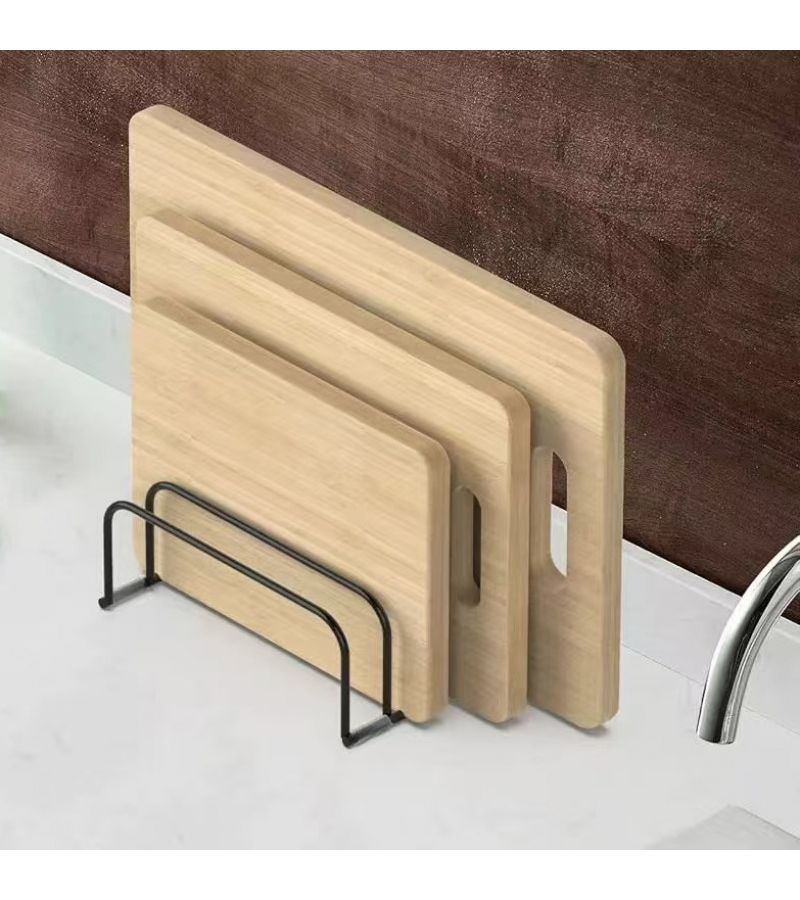 5 Tier Carbon Steel Cutting Board Rack Kitchen Pot Lid Storage Rack Floor Standing Freestanding 5 Layer Holder - Image 2