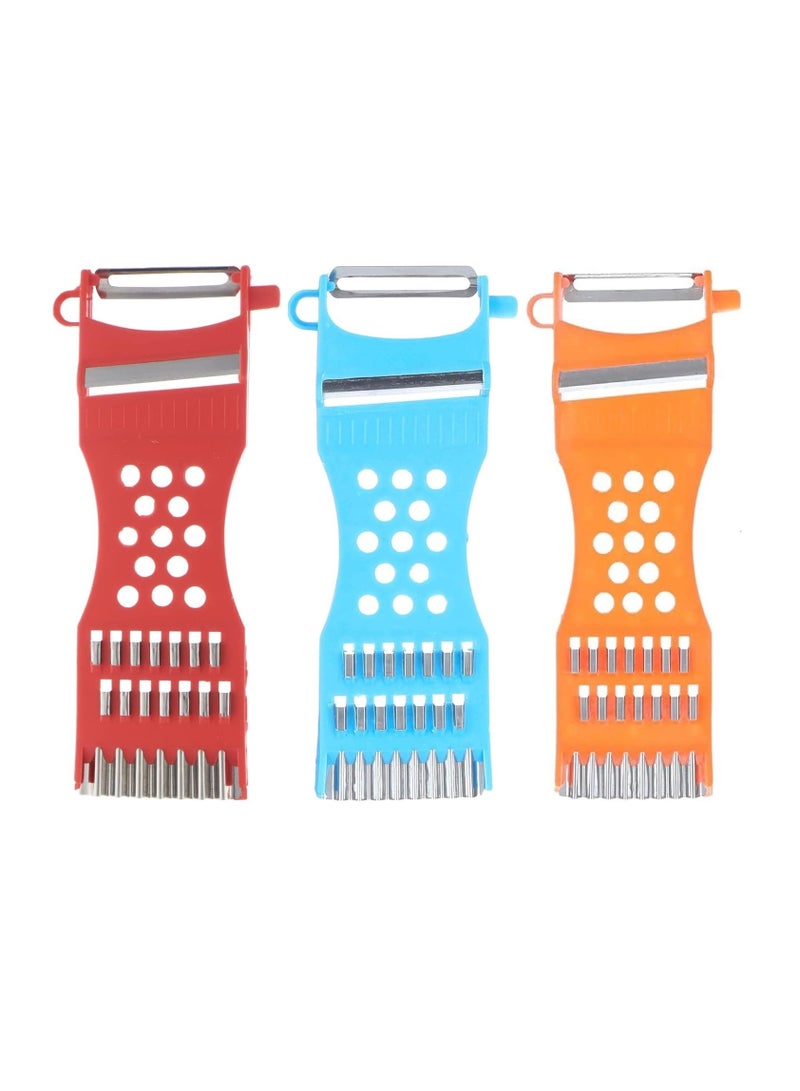 مجموعة 3 مقشرات بطاطس وخضروات 5×1 متعددة الاستخدامات – متعددة الألوان. - Image 1