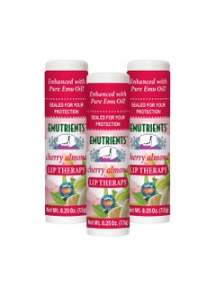 Montana Emu Ranch Montana Emu Ranch  Lip Therapy Lip Balm  025 Ounce  Cherry Almond Flavor  3 Pack  Made with Pure Emu Oil 