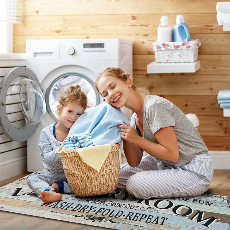 sdhinlwo Non Slip Laundry Room Rug - Farmhouse Kitchen Floor Mat -Laundry Room Rug- Runner Decor -Washable Floor Carpet for Washroom Mudroom Kitchen Bathroom Hallway-20 x48 - Image 5