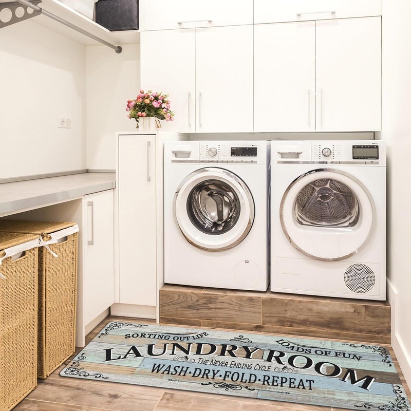 sdhinlwo Non Slip Laundry Room Rug - Farmhouse Kitchen Floor Mat -Laundry Room Rug- Runner Decor -Washable Floor Carpet for Washroom Mudroom Kitchen Bathroom Hallway-20 x48 - Image 4