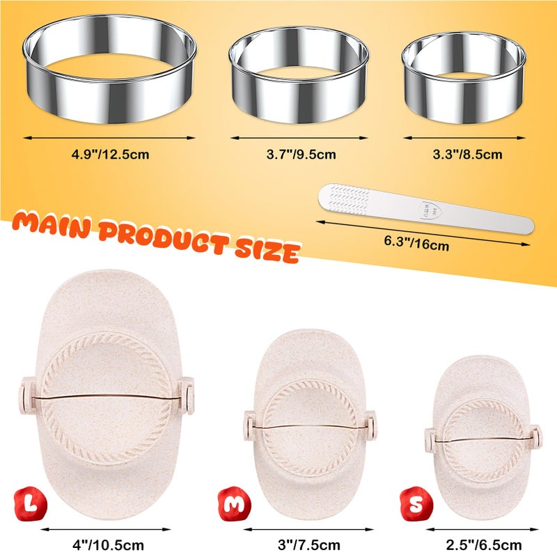 NAMUPIE 7 Piece Dumpling Maker Kit - All-in-One Empanada Maker Set with Press Molds & Ring Cutters, BPA-Free Kitchen Accessories for Home Cooking, Family/Friends Fun Gift (Beige) - Image 2