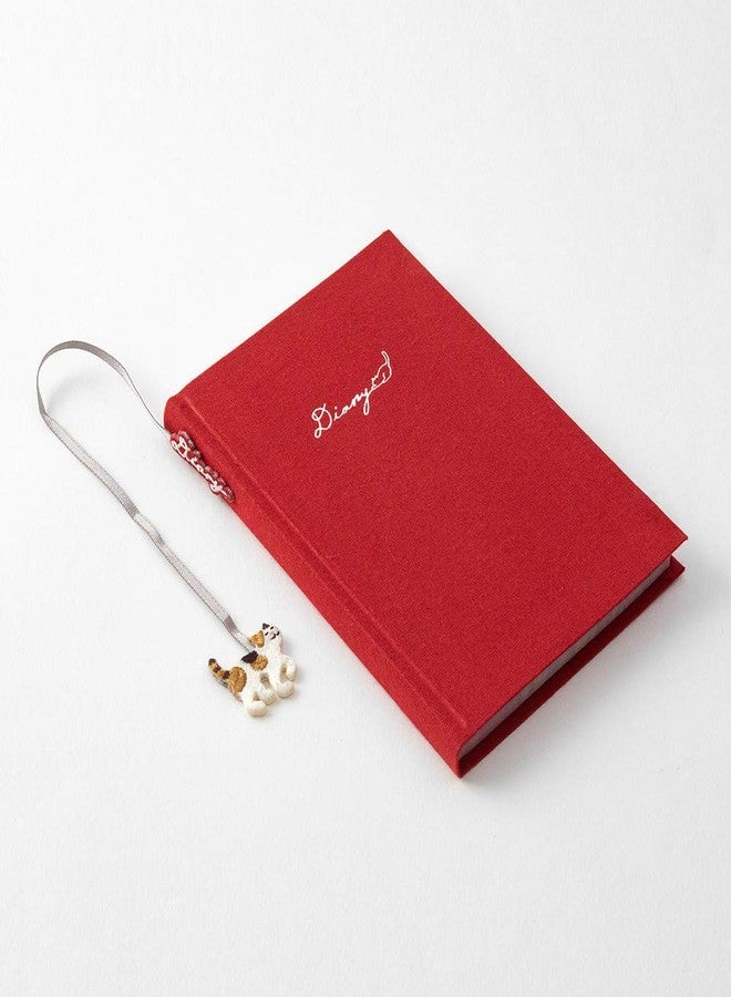 Designphil Midori 12887006 Diary with Embroidered Bookmark, Cat Pattern - Image 2