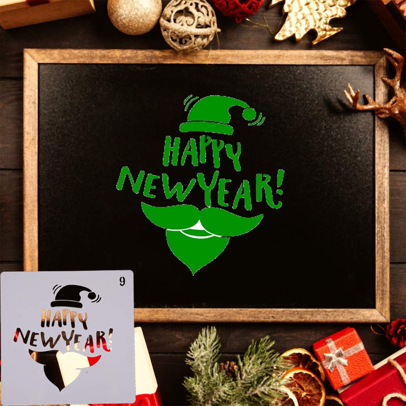 LOCOLO Reusable Christmas Painting Stencils, Plastic Stencils for Bullet Journal, Christmas Stencils for Painting on Wood, DIY Card Making (5×5″, 20Pcs, Pattern 1) - Image 5