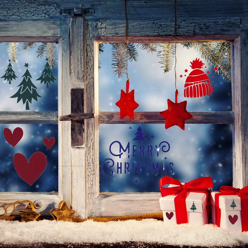 LOCOLO Reusable Christmas Painting Stencils, Plastic Stencils for Bullet Journal, Christmas Stencils for Painting on Wood, DIY Card Making (5×5″, 20Pcs, Pattern 1) - Image 4