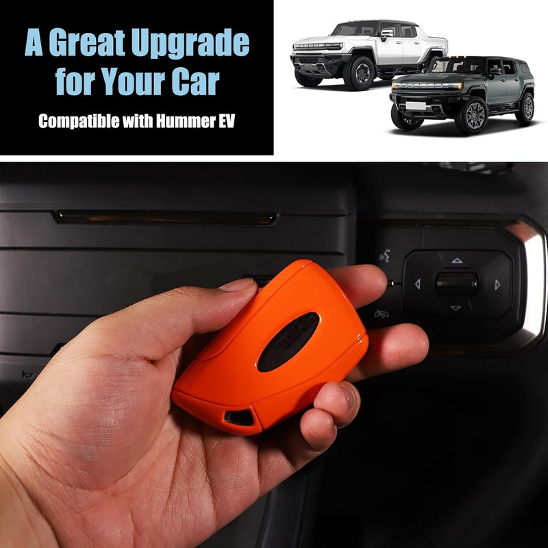 Aotumcer غطاء لمفتاح التحكم عن بعد متوافق مع سيارات Hummer EV من طراز 2024 وما بعدها (نوع SUV/SUT)، يوفر حماية من الخدوش ودعمًا للدخول بدون مفتاح، مصنوع من مادة ABS (الطراز D). - Image 2