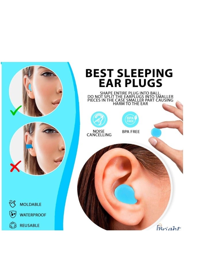 3 Pairs Gel Ear Plugs Reusable Silicone Earplugs Waterproof Moldable Swimming Earplugs Noise Cancelling Ear Plugs for Adults Ear Plugs for Swimming Sleeping Snoring Studying - Image 5