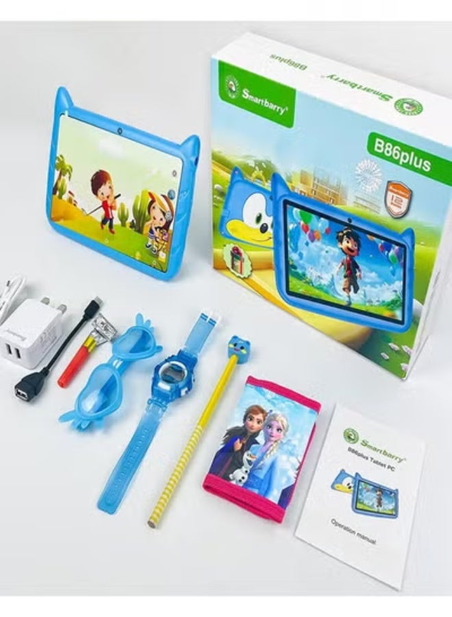 Smartbarry B86 Plus 7-Inch Kids Tablet – WiFi HD Android Tablet with Parental Controls, Learning Apps, Durable Kid-Proof Case & Stylus | Pre-Installed Games & Educational Gift Bundle – Blue - Image 2