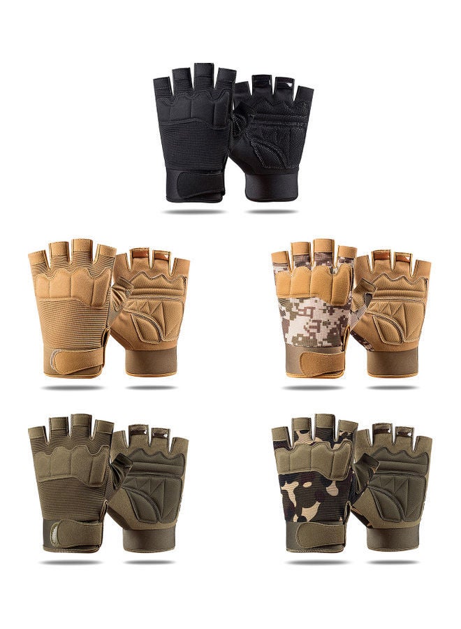 NIBEMINENT Pair Of Half Finger Anti-Slip Wearproof Cycling Fitness Gloves L - Image 3