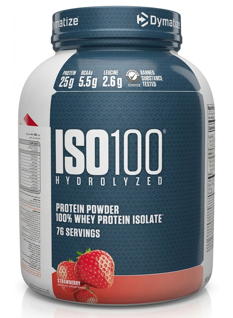 Dymatize ISO 100 – Strawberry – 5 LB (2.3 KG) - Image 1