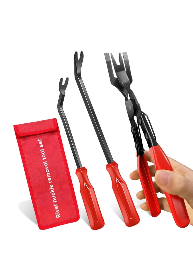 general 3 Pcs Auto Clip Pliers Set and Fastener Remover,Car Trim Rivet Removal Pry Tool Repair Kit with Storage Bag for Automotive Door Panel,Upholstery - Image 1