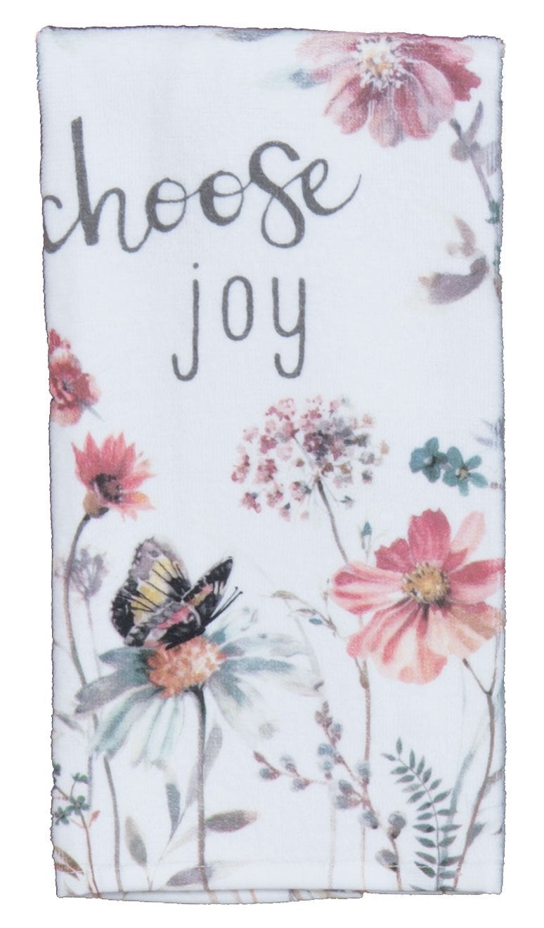 Kay Dee Designs Kitchen Towel Set (2 pc) - Choose Joy and Live Simply - Terry Hand Towels,White - Image 3