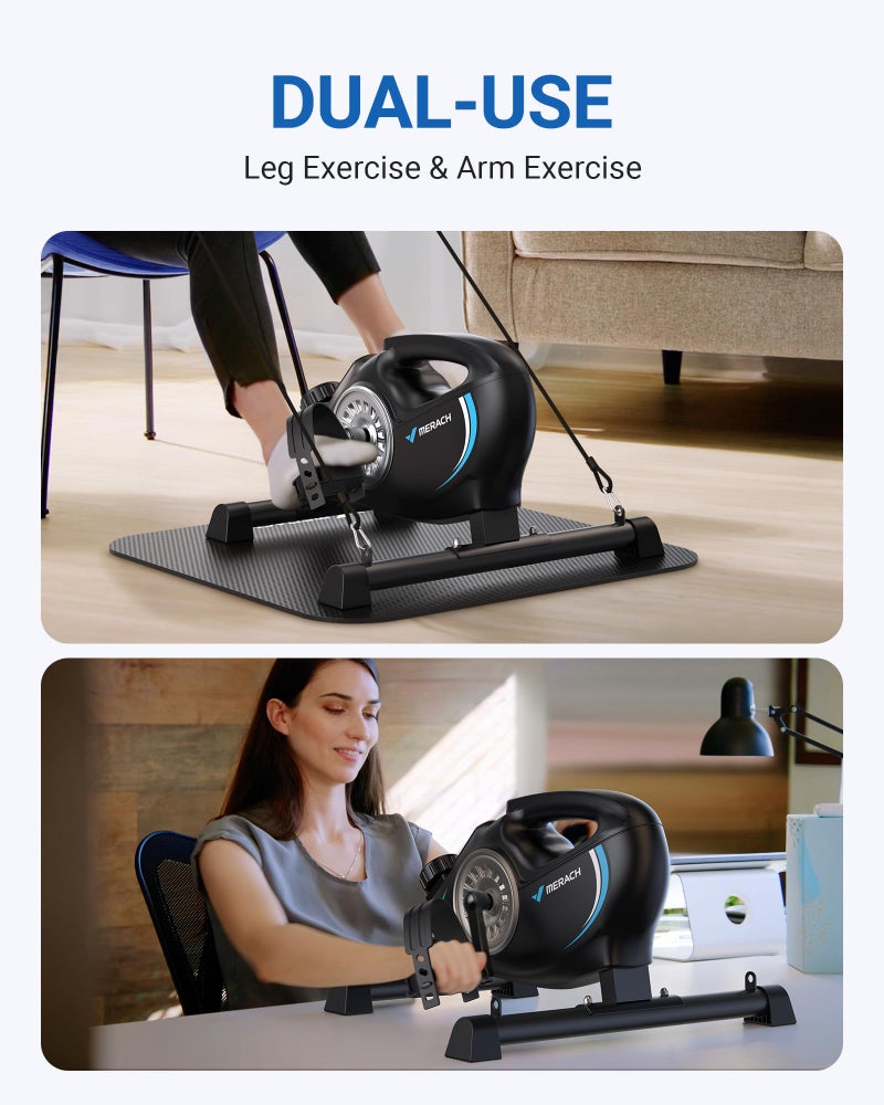 Merach Under Desk Bike Pedal Exerciser, Quiet Magnetic Mini Exercise Bike with MERACH App for Arm, Leg Recovery, Physical Therapy, Smooth Foot Desk Cycle - Image 4