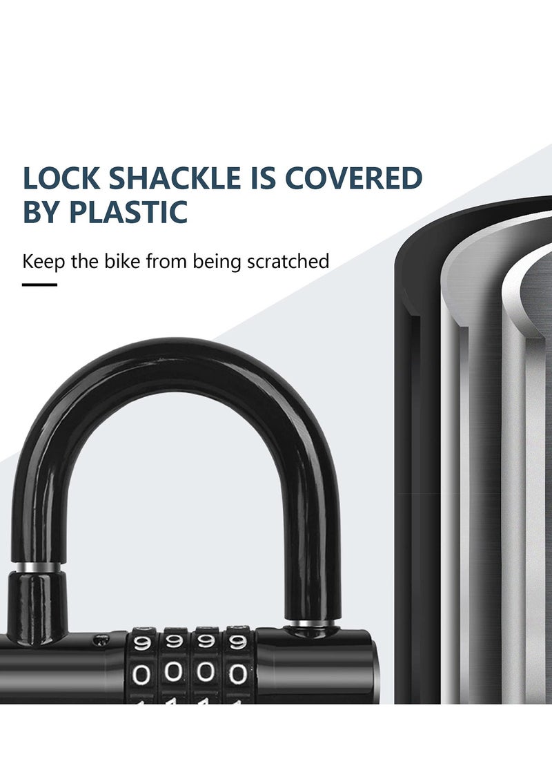 SYOSI Bike Lock, Heavy Duty Outdoor Waterproof Lock with Resettable Code, Digit Combination Padlock, 4 Digit Code Lock Anti Theft for Gates, Mountain Bike, Scooter Gym, School, Shed Lockers  - Image 4
