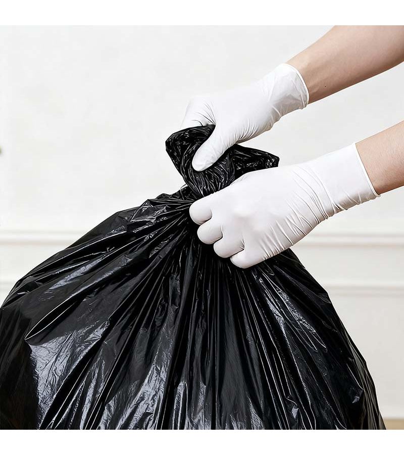 Disposable Nitrile Gloves Black 51 Pieces Flexible Durable Multipurpose - Image 2