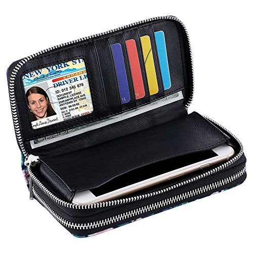 XEYOU Double Zipper Long Clutch Wallet Cellphone Wallet for Women with Removable Wristlet Strap for Credit Card, Cash, Coin, Bill - Image 5