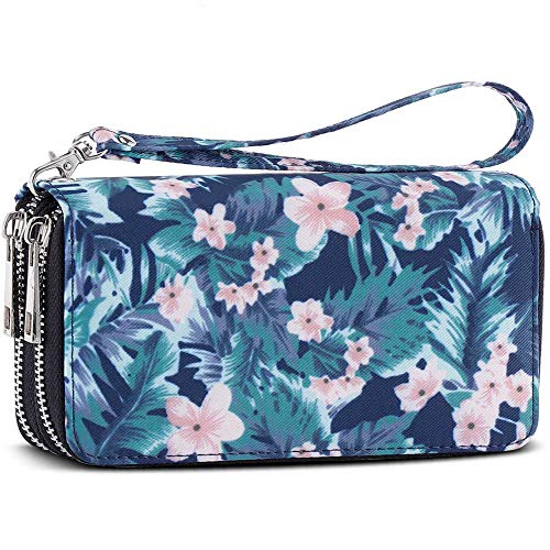 XEYOU Double Zipper Long Clutch Wallet Cellphone Wallet for Women with Removable Wristlet Strap for Credit Card, Cash, Coin, Bill - Image 1