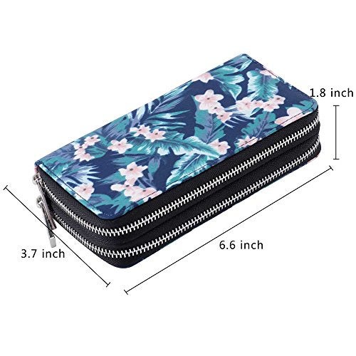 XEYOU Double Zipper Long Clutch Wallet Cellphone Wallet for Women with Removable Wristlet Strap for Credit Card, Cash, Coin, Bill - Image 2