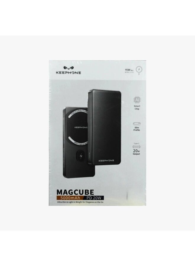 KEEPHONE PB36 MagCube 5000mAh Power Bank, Type-C Port, 20W Power, Supports PD Fast Charging, with MagSafe Support - Image 5