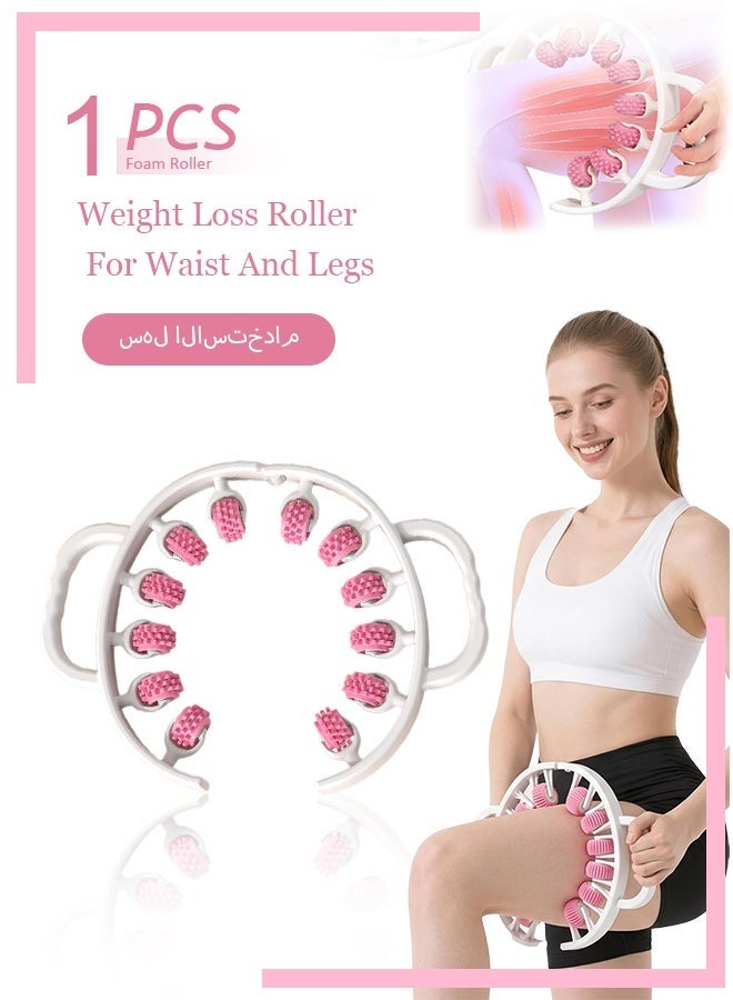 Waist and Leg slimming roller, Foam Roller - Fat Mass Massager,a Muscle Massage Tool for Thighs, Calves and arms,fitness 12-Wheel Yoga Massage, Soothes Calf Muscles, Souvenir for Women and Mothers - Image 1