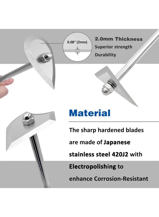 CHILI TOOLS 9 Inch Stainless Steel Shave Hook Set, Painting Scrapers, Paint Remover, Painters Tool for Woodworking, 3 PCS, Made in Taiwan - Image 3