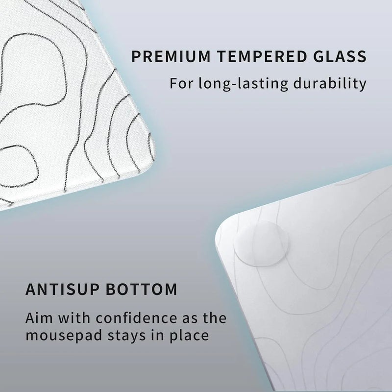 Bluejw Gaming Tempered Glass Mouse Pad - Hard Surface Speed & Precision - Desk Pad for Work, Office, Home - Desktop Decoration - Image 5
