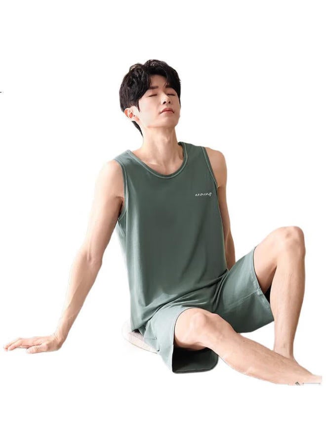 Liberal Freedom Men'S Pajamas [New Product], Modal Cool-Feeling Loungewear Vest Set, Summer Casual Wear, Suitable For Outdoor Wear - Image 1