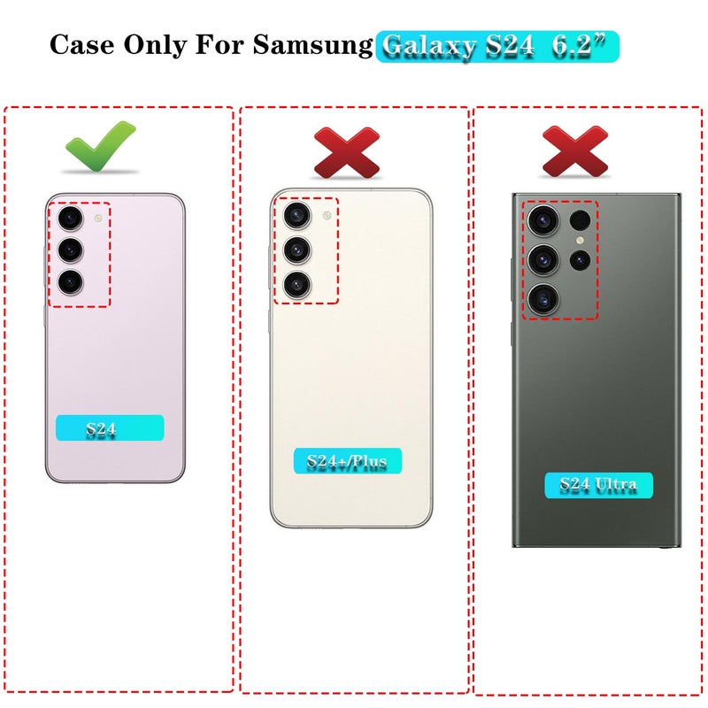 ONOLA Phone Case for Samsung Galaxy S24 Case with HD Screen Protector, Heavy Duty Shockproof & Dropproof 3-Layer Cover Phone Case for Galaxy S24 6.2'',PurpleSkyBlue - Image 2