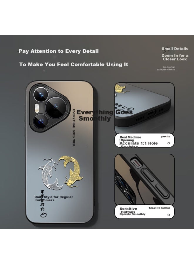 Xp Compatible With Huawei Pura80pro Phone Case, Full Lens Protection P80pro+, Ultra-thin Heat Dissipation Frosted Cartoon Design For Men And Women, Shockproof Business High-end Feel - Graphite Gray, Welcome Wealth