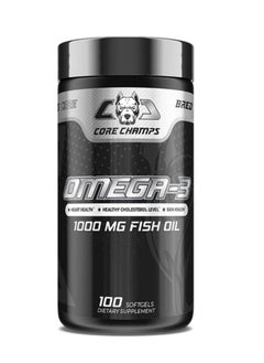 CORE CHAMPS Omega-3 Fish Oil 1000mg, 100 Softgels 100 Servings 