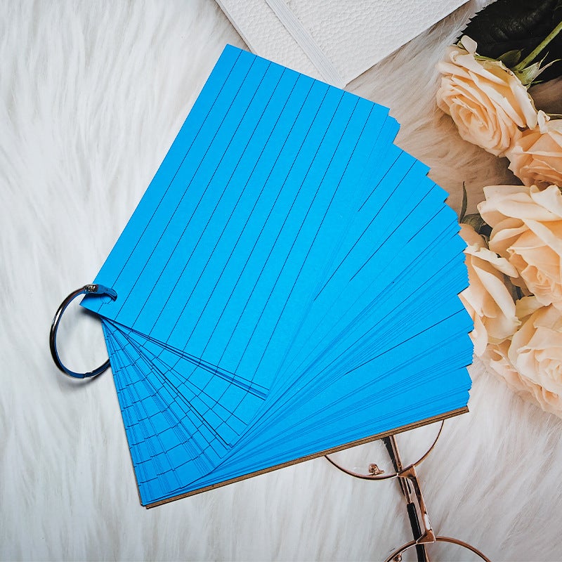 Generic Index Ringed Mini Notepad with Lined Pages lake blue 