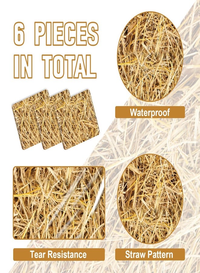 PTECDROTS 6Pcs Straw Table Runner Rectangular Farm Table Cloth Hay Stacks Table Runner for Western Barn Farm Barbecue Birthday Party Decorations, 14 x 108inch - Image 2