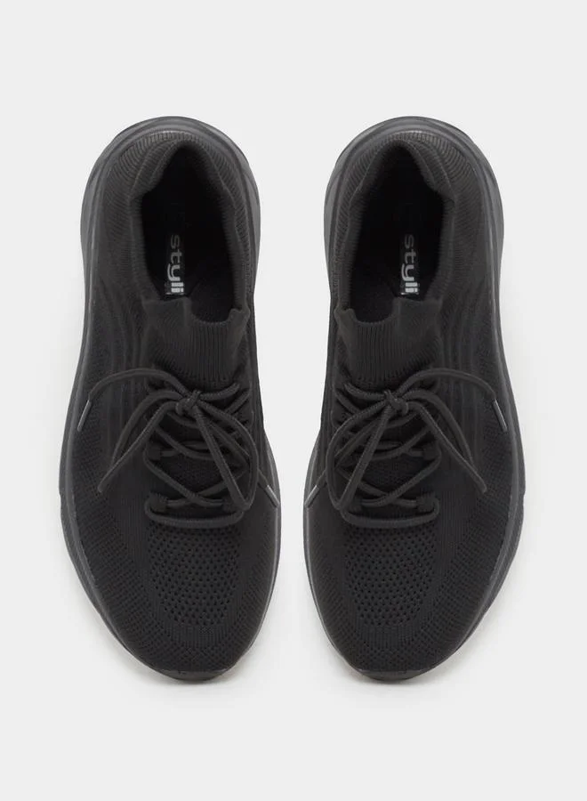 Styli Textured Lace-Up Sneakers