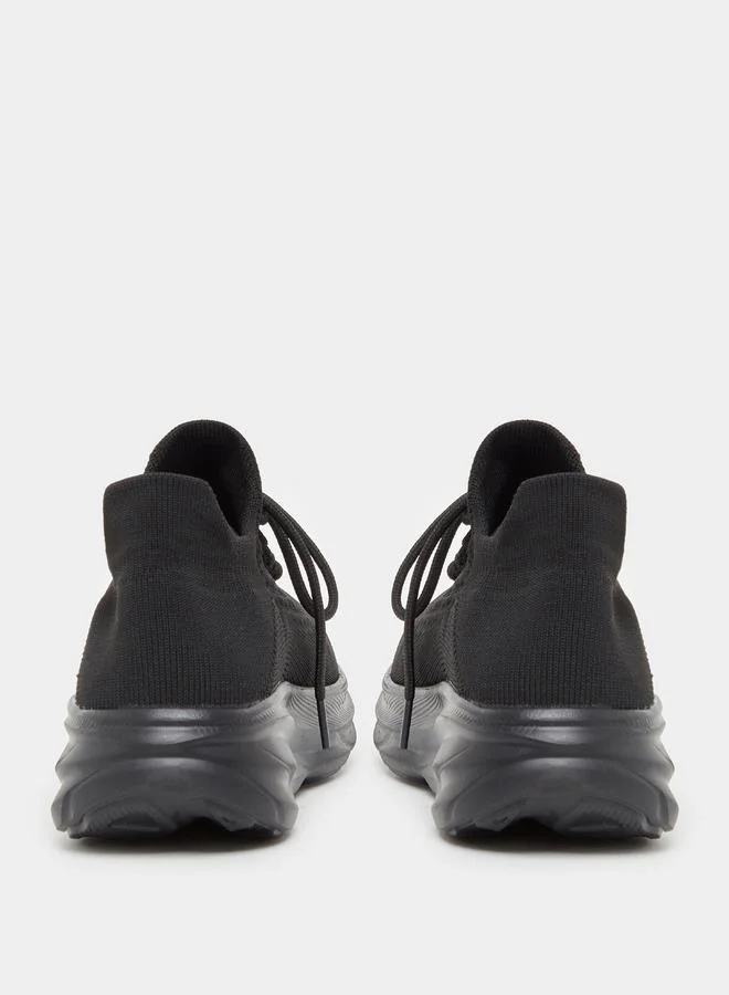 Styli Textured Lace-Up Sneakers