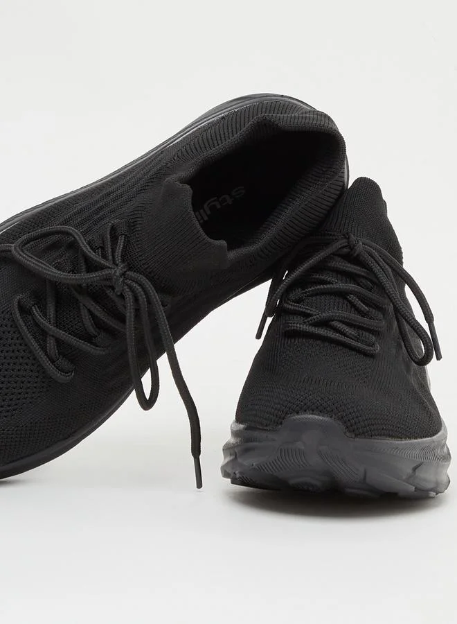 Styli Textured Lace-Up Sneakers