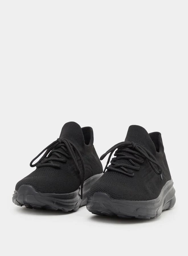 Styli Textured Lace-Up Sneakers
