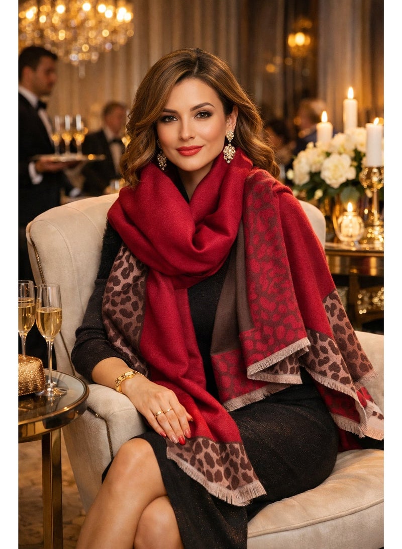 شال شتوي نسائي فاخر مصنوع من قماش الكشمير شال شتوي فاخر يضيف لمسة ناعمه وراقية لإطلالتك الشتوية. - Image 1