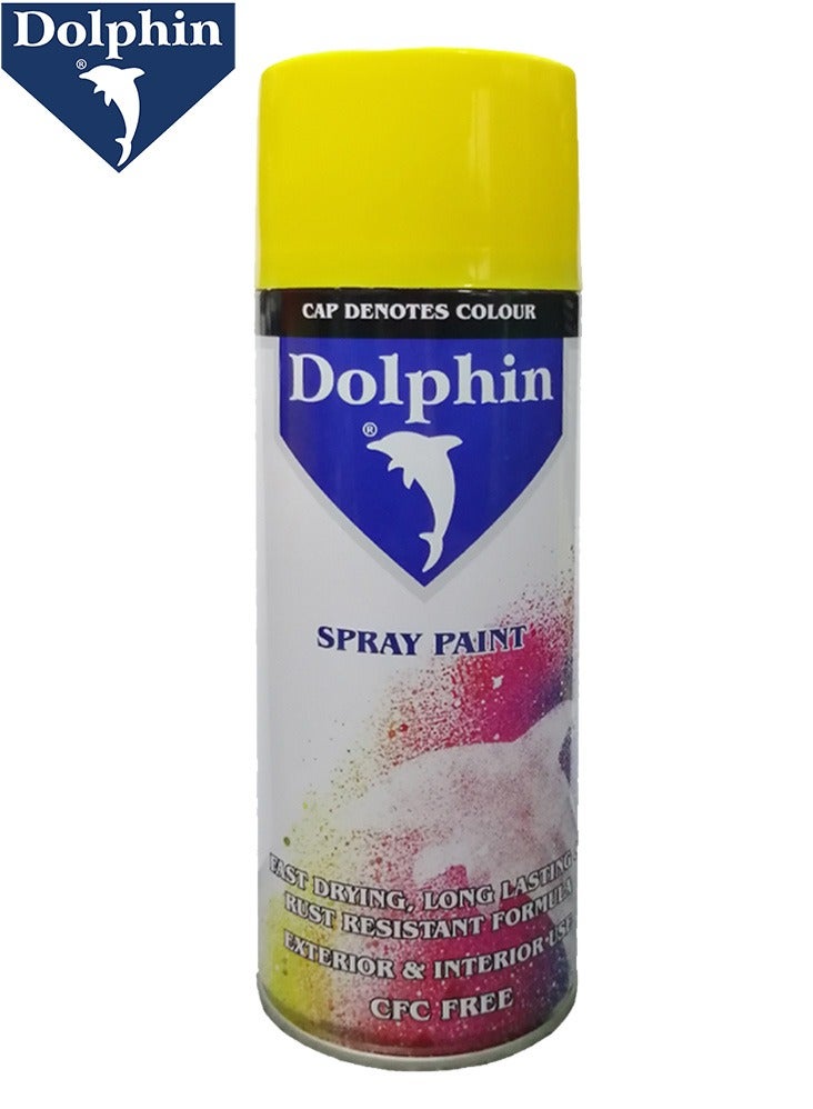 Dolphin Rust Resistant Spray Paint Canary Yellow 280g - Image 1
