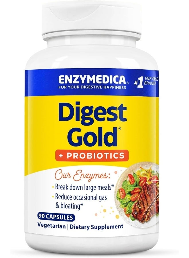 ENZYMEDICA Digest Gold + Probiotics, 90 Capsules - Image 1