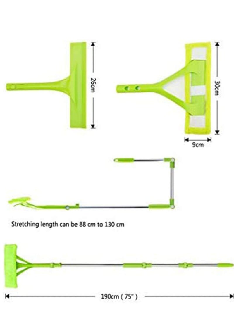 SYOSI Telescopic Sponge Mop - Foldable Handle Cleaning Glass Sponge Mop, Cleaner Window Extendable with Super Absorbent Sponge Head and Telescopic Handle for Indoor/Outdoor - Image 2