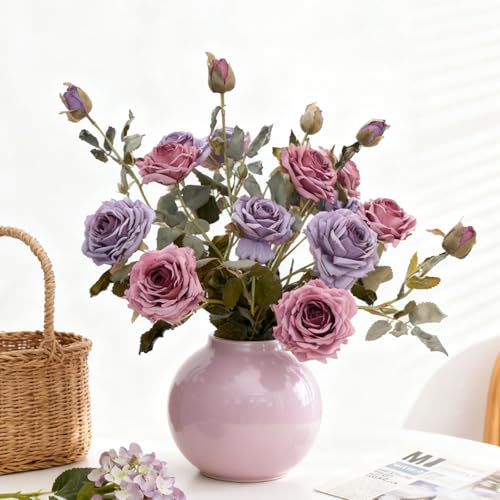 ASTRYAS Artificial Flowers, 10Pcs Faux Flowers Kiku Fake Mini Chrysanthemums Floral Stems Mix Daisy Flowers for Spring DIY Bouquet Centerpieces Wedding Fillers Arrangements Home Decorations - Image 3