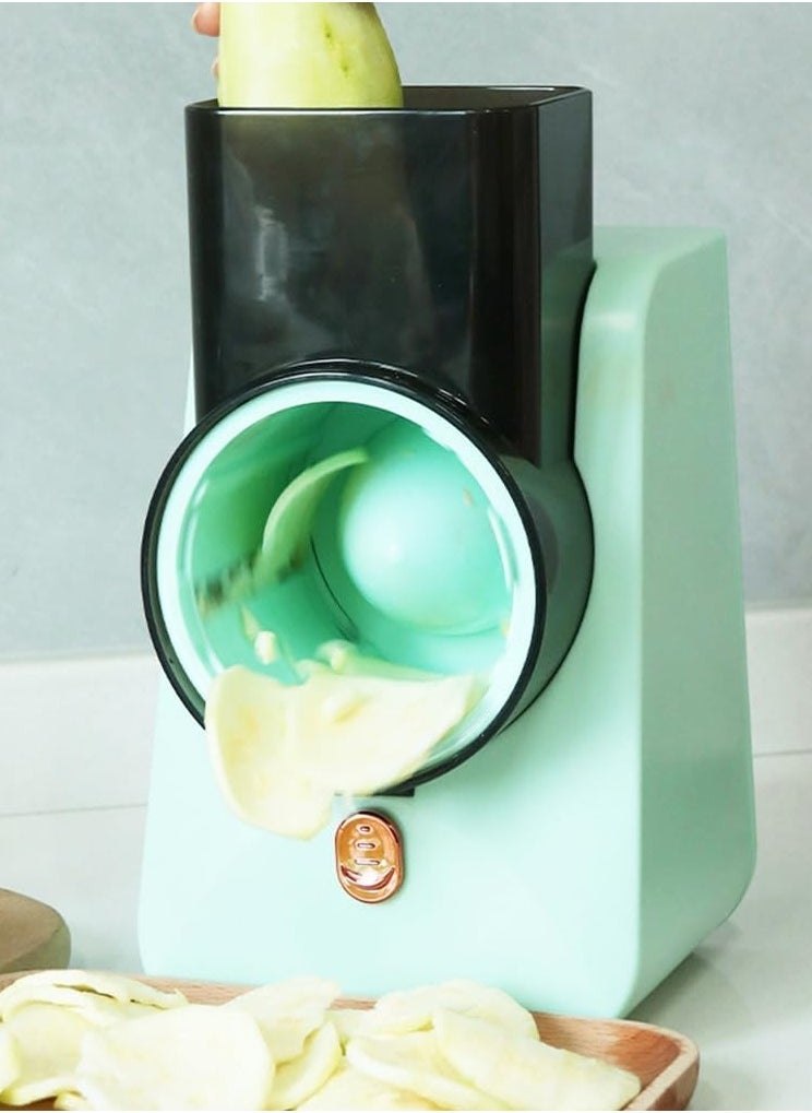 Denx Dx2042 - Electric Vegetable Cutter , Electric Cheese Grater Detachable Cheese Shredder With 3 Blades Usb Rechargeable Vegetable Chopper Professional Multipurpose Electric Slicer For Meat Fruit Vegetable - Image 5